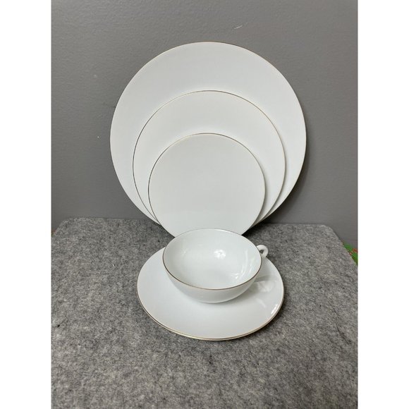 Raynaud Limoges Monceau OR GOLD Band 5 pc Placesetting NWT - Picture 1 of 14